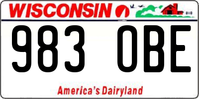 WI license plate 983OBE