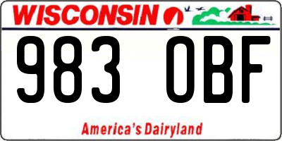WI license plate 983OBF