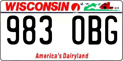 WI license plate 983OBG