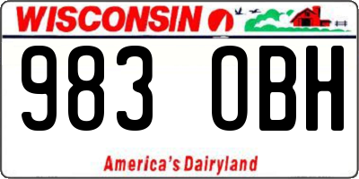WI license plate 983OBH