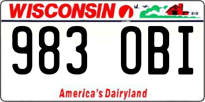 WI license plate 983OBI