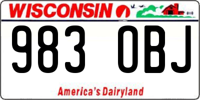 WI license plate 983OBJ