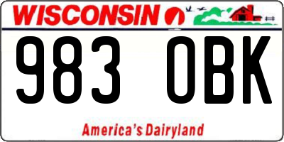 WI license plate 983OBK