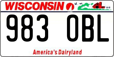 WI license plate 983OBL