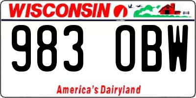 WI license plate 983OBW