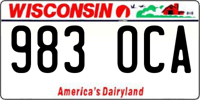 WI license plate 983OCA