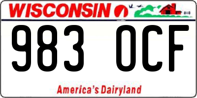 WI license plate 983OCF