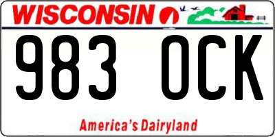 WI license plate 983OCK