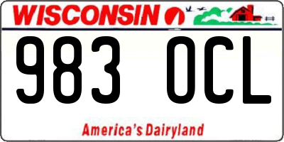 WI license plate 983OCL