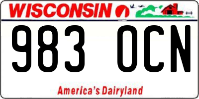 WI license plate 983OCN