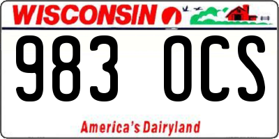 WI license plate 983OCS
