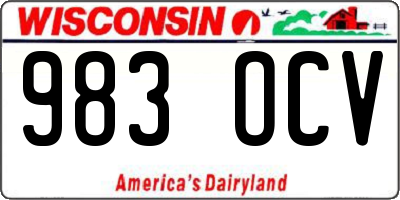 WI license plate 983OCV