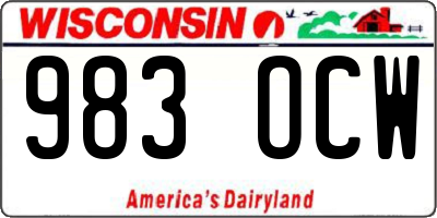 WI license plate 983OCW
