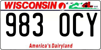 WI license plate 983OCY