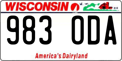 WI license plate 983ODA
