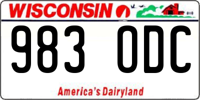 WI license plate 983ODC