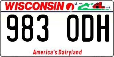 WI license plate 983ODH