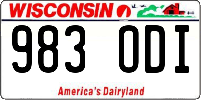 WI license plate 983ODI