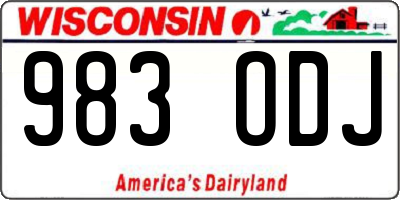 WI license plate 983ODJ
