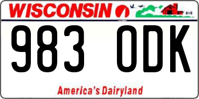 WI license plate 983ODK