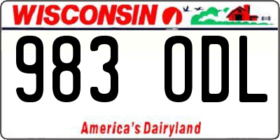 WI license plate 983ODL
