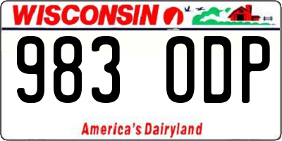 WI license plate 983ODP