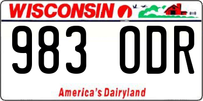 WI license plate 983ODR