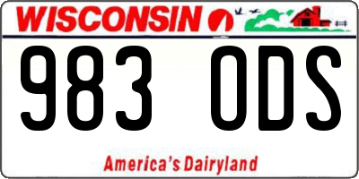 WI license plate 983ODS