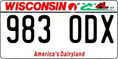 WI license plate 983ODX