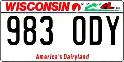 WI license plate 983ODY