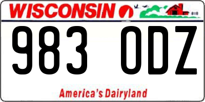 WI license plate 983ODZ