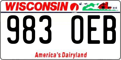 WI license plate 983OEB
