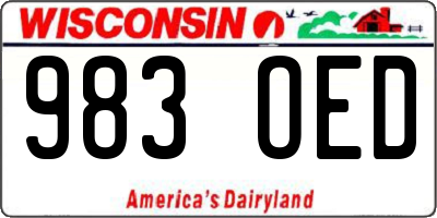 WI license plate 983OED