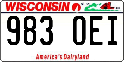 WI license plate 983OEI