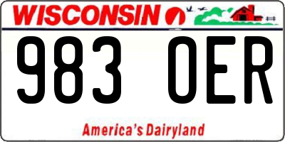 WI license plate 983OER