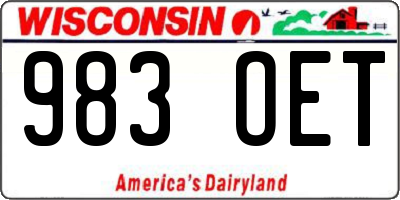 WI license plate 983OET