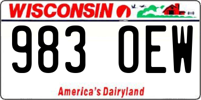 WI license plate 983OEW
