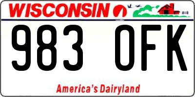 WI license plate 983OFK