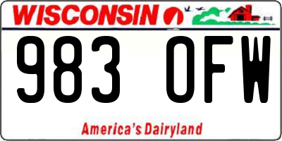 WI license plate 983OFW