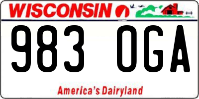 WI license plate 983OGA