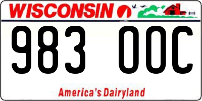 WI license plate 983OOC