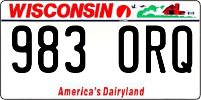WI license plate 983ORQ