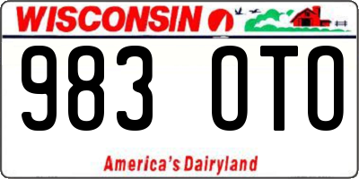 WI license plate 983OTO
