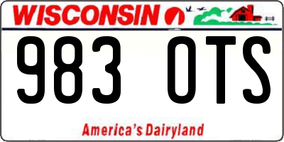 WI license plate 983OTS