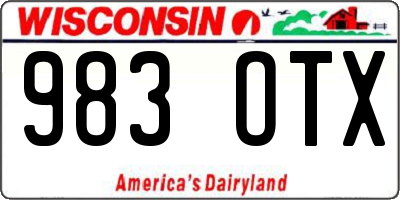 WI license plate 983OTX