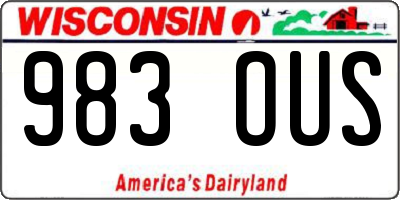 WI license plate 983OUS