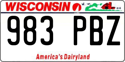 WI license plate 983PBZ