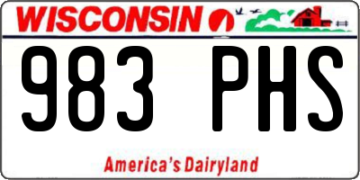 WI license plate 983PHS