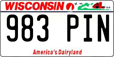 WI license plate 983PIN