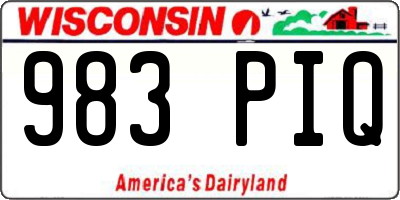 WI license plate 983PIQ